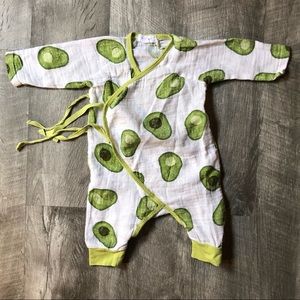 Angel Dear Avocado Kimono Romper 0-3 Months